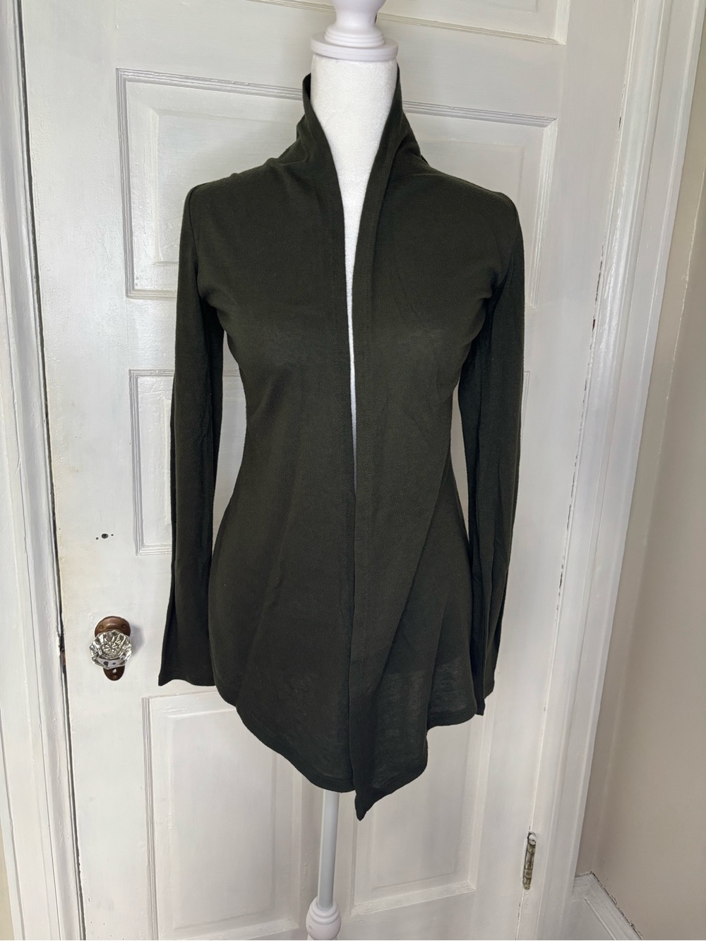 Market & Spruce Olive Green Open Cardigan